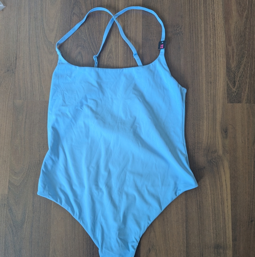 BNWT La SENZA Sky Blue Smooth Unlined Seamless Bodysuit